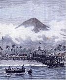 Pintura del muelle en 1860.