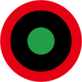Libya 1959 to 1969 A red, black, and green roundel with exaggerated black ring