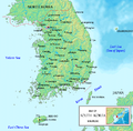 Geographic map of South Korea