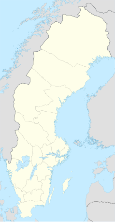 Mapa konturowa Szwecji, na dole znajduje się punkt z opisem „Nyköping”