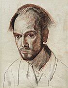 William Utermohlen - 1967 self portrait mixed media on paper