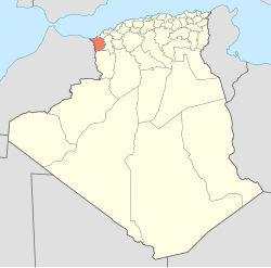 Map of Algeria highlighting Tlemcen