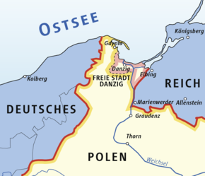 Kart over Fristaden Danzig