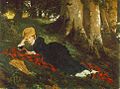 Émilie Mundt : Dame lisant allongée sur l'herbe