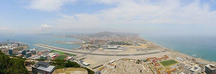 Panorama from the Gibraltar Airport