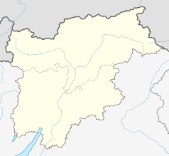 Mapa konturowa Trydentu-Górnej Adygi, u góry po prawej znajduje się punkt z opisem „Toblach”