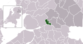 Highlighted position of Meppel in a municipal map of Drenthe