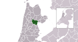 Highlighted position of Koggenland in a municipal map of North Holland