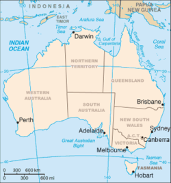Мапа Аўстраліі