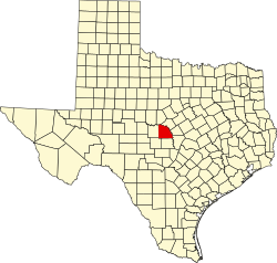 San Saba County na mapě Texasu