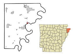 Vị trí trong Quận Mississippi, Arkansas