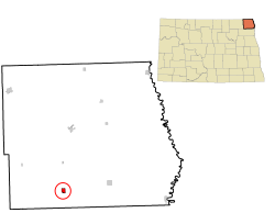 Location of Crystal, North Dakota