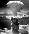 Image 18The mushroom cloud caused by the detonation of the "Fat Man" bomb during the atomic bombing of Nagasaki, Japan in 1945, rising approximately 18 kilometres (11 mi) above the hypocenter.