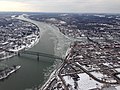 Aerial view of Marietta, Ohio, and surrounding area