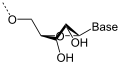 Deutsch: Struktur von RNA, 2'-endo-Konformation English: Structure of RNA, 2'-endo conformation