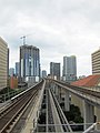 Metrorail tracks run over Metromover tracks at Government Center