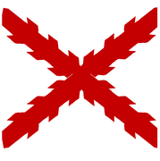 La Cruz de Borgoña era un estandarte de los ejércitos Realistas, símbolo del Imperio de los Habsburgo desde Carlos I.