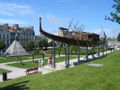 Reconstructie van de zonneboot van Cheops in Boulogne-sur-Mer