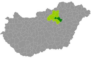 okres Füzesabony na mapě Maďarska