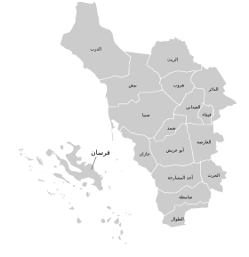 صورة لخريطة محافظة صبيا والمحافظات الأخرى في منطقة جازان