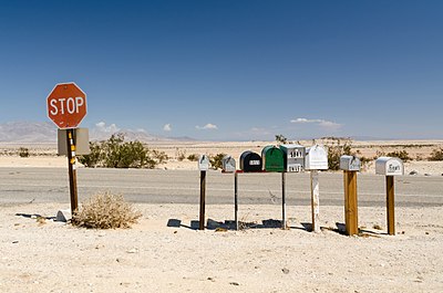 Posbusse in Ocotillo Wells, Kalifornië, Verenigde State.