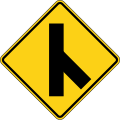 W2-3aR Side road at an obtuse angle right