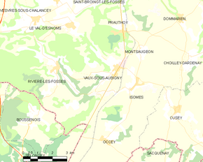 Poziția localității Vaux-sous-Aubigny