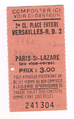 Ticket Paris-Versailles de 1977.