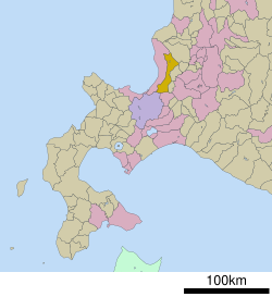 Lokasi Tōbetsu di Hokkaido (Subprefektur Ishikari)