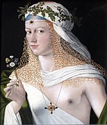 Bartolommeo Veneto, Supuesto retrato de Lucrecia Borgia, 1500-1530