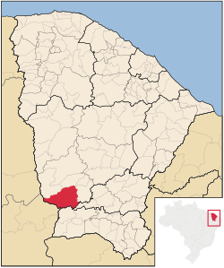 Localização de Aiuaba no Ceará