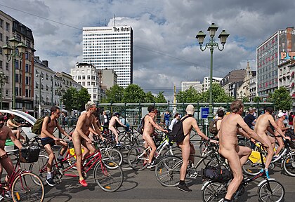 World Naked Bike Ride in Brussels 2018