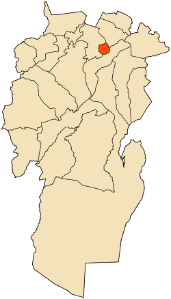 Localização da cidade dentro da província de Khenchela