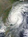 Tropical Cyclone Hudhud (12 October 2014) shortly before landfall to coast of East India. (Wikipedia article)