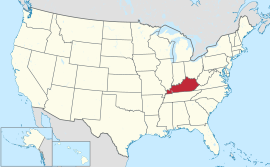 Mapa ti Estados Unidos a mangipakita ti Kentucky