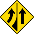 (W11-7) Lane gain on left