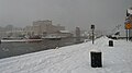 Ustka, Bulwar Portowy zimą