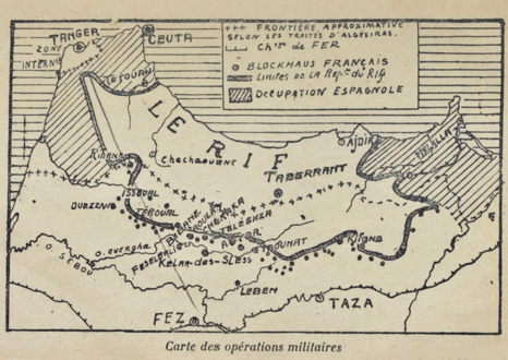 Rifeko Gerrako mapa, 20ko hamarkadako lehen erdialdean