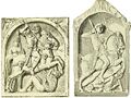 Knygos „Romos kavaleristų antkapiai Vokietijoje“ iliustracijos. Dešiniajame antkapyje iš Vormso matyti signumas.