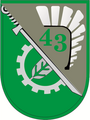 Oznaka rozpoznawcza 43 WOG na mundur polowy (wzór: 2015).