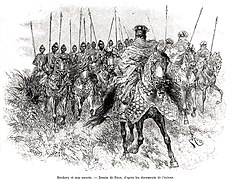 Boukary Koutou, also known as Wobgho, Mossi King of Ouagadougou with cavalry, Burkina Faso, 1892.jpg
