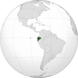उल्लेखित नक्सा  इक्वेडर  (dark green) South Americaमा  (grey) को स्थान