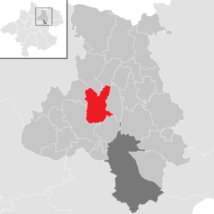 Lage der Gemeinde Eidenberg im Bezirk Urfahr-Umgebung (anklickbare Karte)