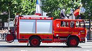 The Paris Fire Brigade closing the motorised parade