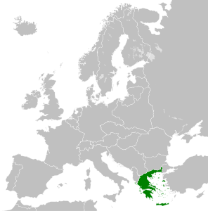  Греческая республика на карте Европы в 1935 году