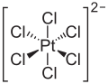 Deutsch: Struktur des Hexachloridoplatinat-Ions English: Structure of the Hexachloridoplatinate ion