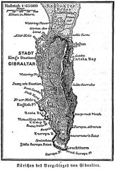 Historical map of the promontory of Gibraltar