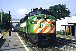 A MARC train at Jessup in June 1994.
