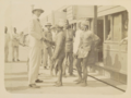 Medical examination of arrived passengers during Plague outbreak at Bandra Railway station in 1890s