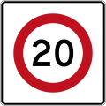 (R1-8.1) 20 km/h speed limit